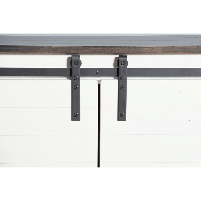 Sunny Designs 65" TV Console with Barn Door European Cottage - Bed & Sofa Hub