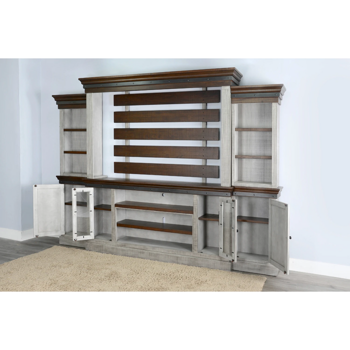 Sunny Designs Entertainment Wall Tobacco Leaf and Alpine Grey - Bed & Sofa Hub