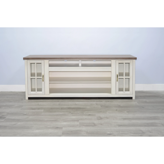 Sunny Designs Media Console  Marble White and Buck Skin - Bed & Sofa Hub
