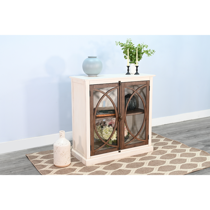 Sunny Designs 41" Accent Cabinet Marble White/Buckskin