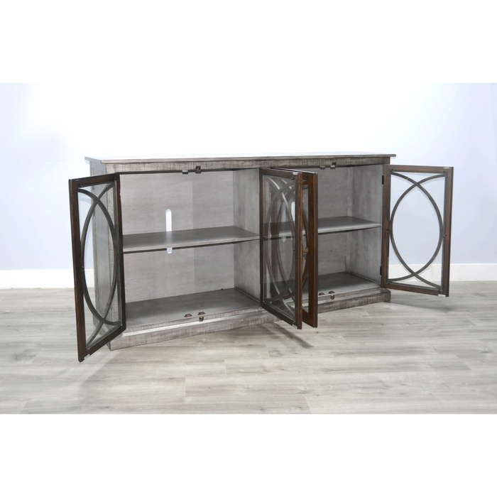 Sunny Designs Media Console  Tobacco Leaf and Alpine Grey - Bed & Sofa Hub