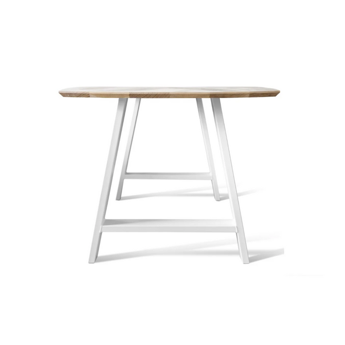 Maxima House Solid Wood Dining Table with White Metal Legs Kidron-A8