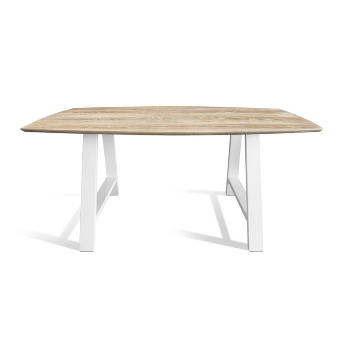 Maxima House Solid Wood Dining Table with White Metal Legs Kidron-A8