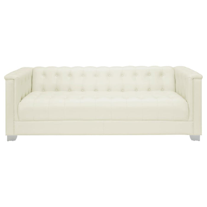 Coaster Chaviano 4-piece Upholstered Track Arm Sofa Living Room Set Pearl White