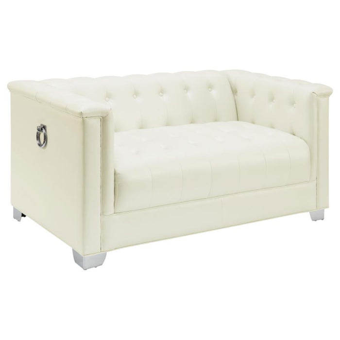 Coaster Chaviano 4-piece Upholstered Track Arm Sofa Living Room Set Pearl White