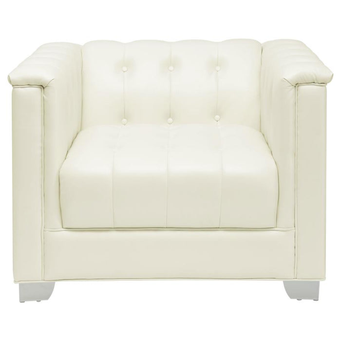 Coaster Chaviano 4-piece Upholstered Track Arm Sofa Living Room Set Pearl White