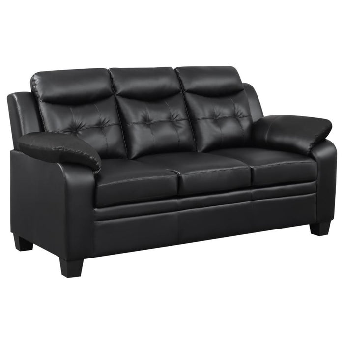 Coaster Finley 3-piece Upholstered Padded Arm Tufted Sofa Living Room Set Black