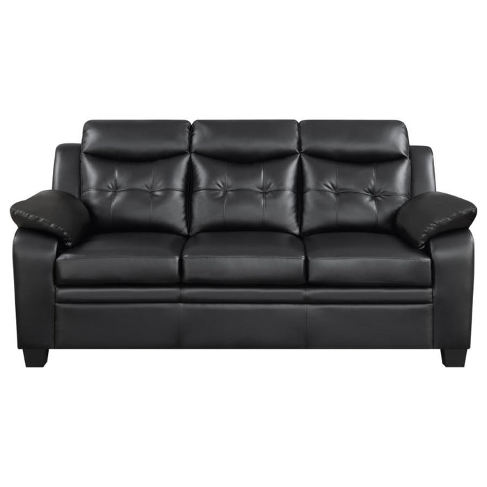 Coaster Finley 3-piece Upholstered Padded Arm Tufted Sofa Living Room Set Black