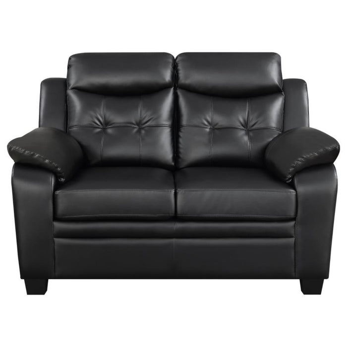 Coaster Finley 3-piece Upholstered Padded Arm Tufted Sofa Living Room Set Black