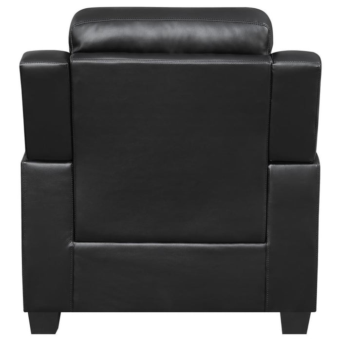 Coaster Finley 3-piece Upholstered Padded Arm Tufted Sofa Living Room Set Black