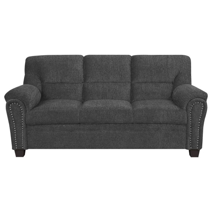 Coaster Clementine 3-piece Upholstered Padded Arm Sofa Living Room Set Grey