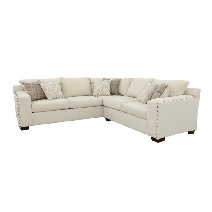 Coaster Aria Upholstered Track Arm Sectional Sofa Oatmeal