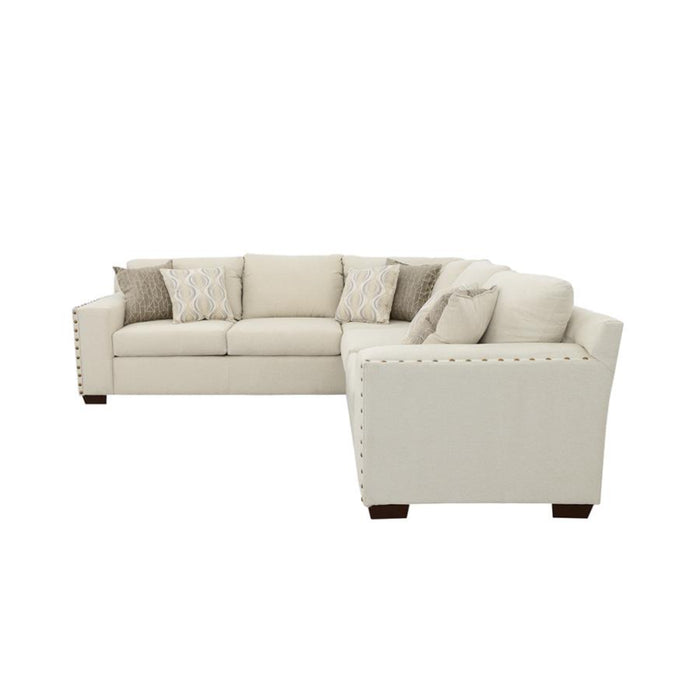 Coaster Aria Upholstered Track Arm Sectional Sofa Oatmeal