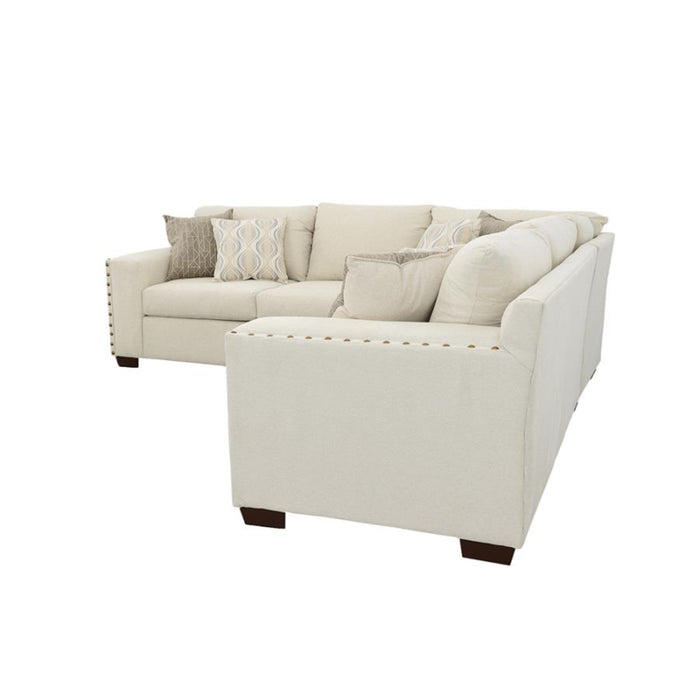 Coaster Aria Upholstered Track Arm Sectional Sofa Oatmeal