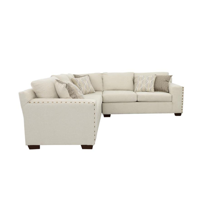 Coaster Aria Upholstered Track Arm Sectional Sofa Oatmeal