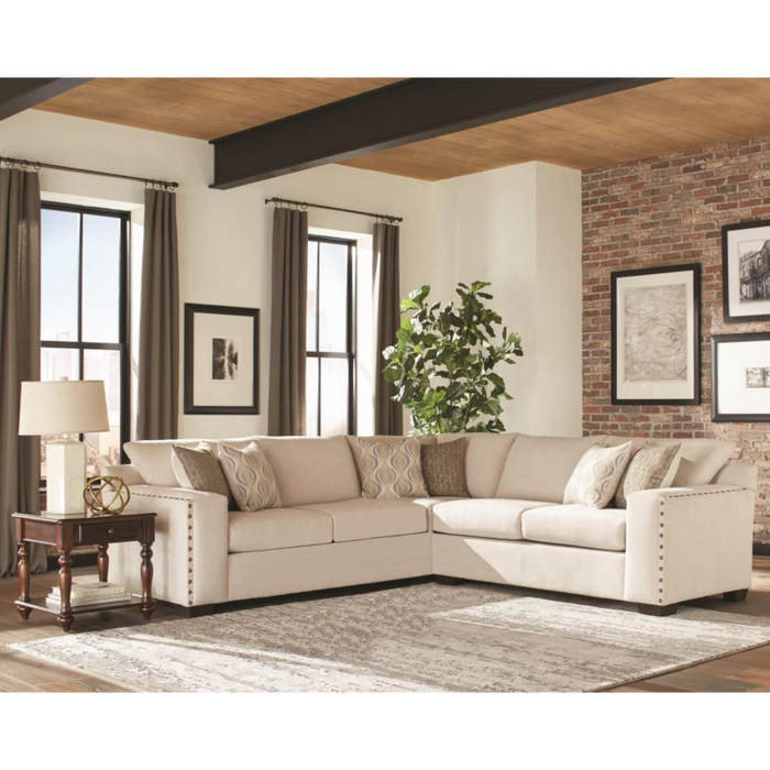 Coaster Aria Upholstered Track Arm Sectional Sofa Oatmeal