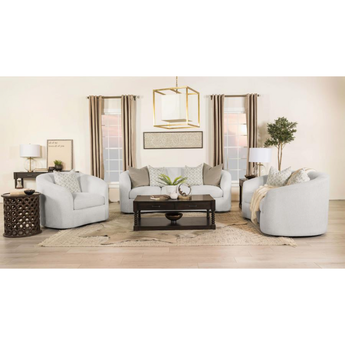 Coaster Rainn 3-piece Boucle Upholstered Sloped Arm Sofa Living Room Set Latte