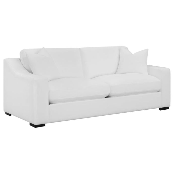 Coaster Ashlyn 3-piece Upholstered Sloped Arm Sofa Living Room Set White