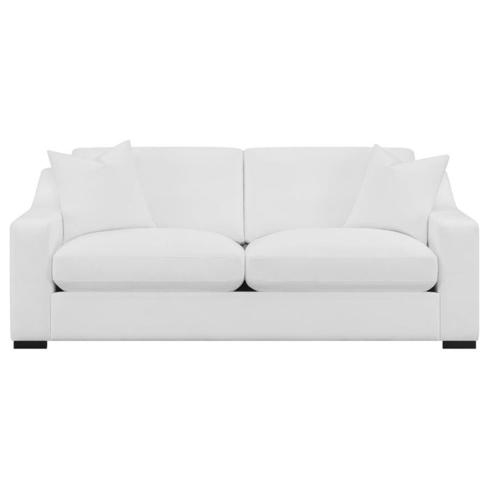 Coaster Ashlyn 3-piece Upholstered Sloped Arm Sofa Living Room Set White