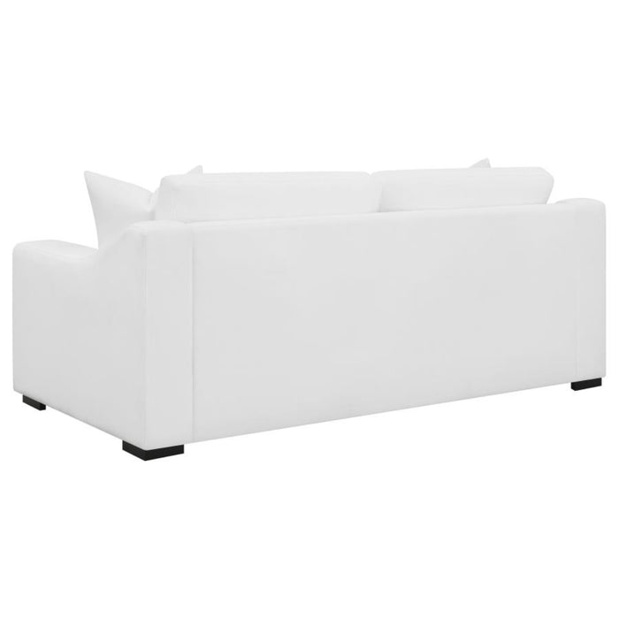 Coaster Ashlyn 3-piece Upholstered Sloped Arm Sofa Living Room Set White