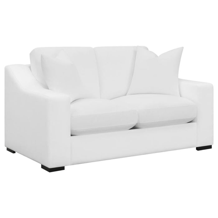 Coaster Ashlyn 3-piece Upholstered Sloped Arm Sofa Living Room Set White