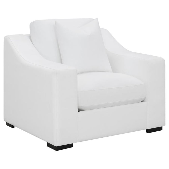 Coaster Ashlyn 3-piece Upholstered Sloped Arm Sofa Living Room Set White