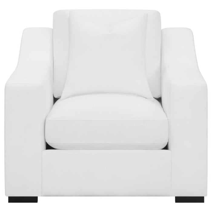 Coaster Ashlyn 3-piece Upholstered Sloped Arm Sofa Living Room Set White