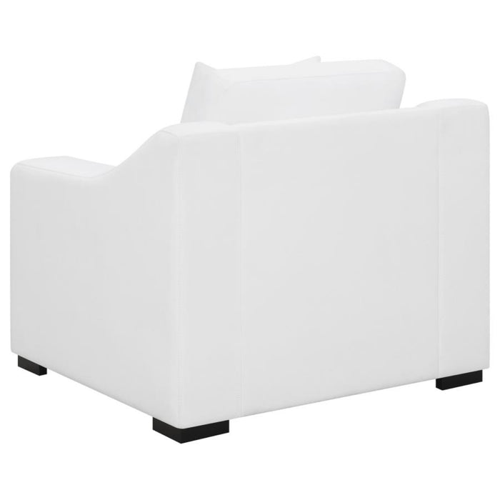 Coaster Ashlyn 3-piece Upholstered Sloped Arm Sofa Living Room Set White