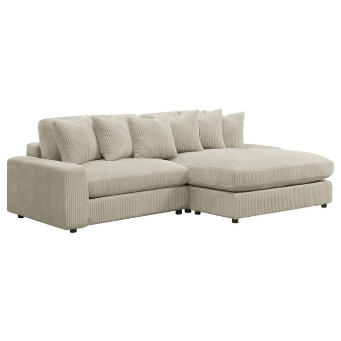 Coaster Blaine Upholstered Reversible Chaise Sectional Sofa Sand