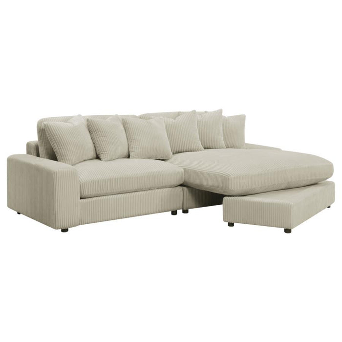 Coaster Blaine Upholstered Reversible Chaise Sectional Sofa Sand