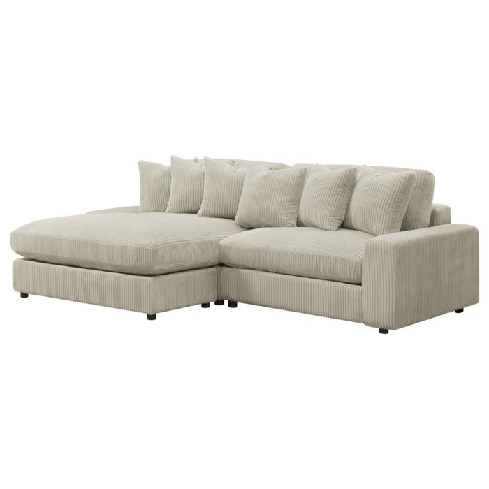 Coaster Blaine Upholstered Reversible Chaise Sectional Sofa Sand