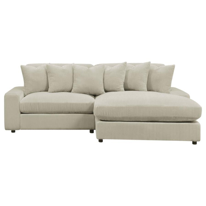 Coaster Blaine Upholstered Reversible Chaise Sectional Sofa Sand