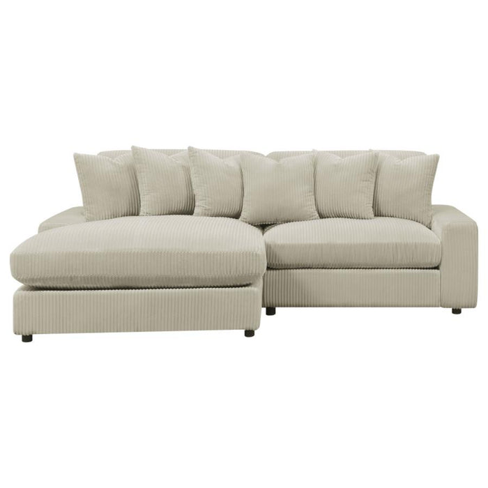 Coaster Blaine Upholstered Reversible Chaise Sectional Sofa Sand