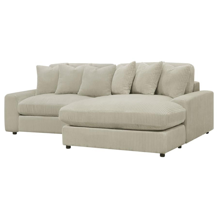 Coaster Blaine Upholstered Reversible Chaise Sectional Sofa Sand