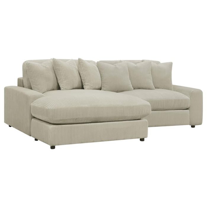 Coaster Blaine Upholstered Reversible Chaise Sectional Sofa Sand