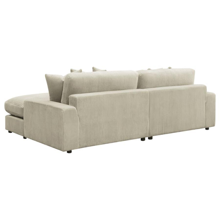 Coaster Blaine Upholstered Reversible Chaise Sectional Sofa Sand