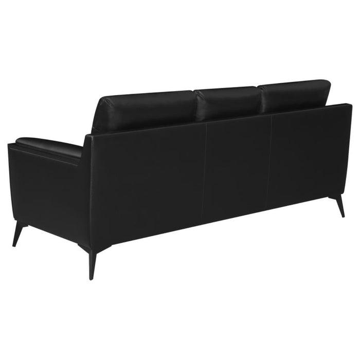 Coaster Moira 3-piece Upholstered Wedge Arm Tufted Sofa Living Room Set Black