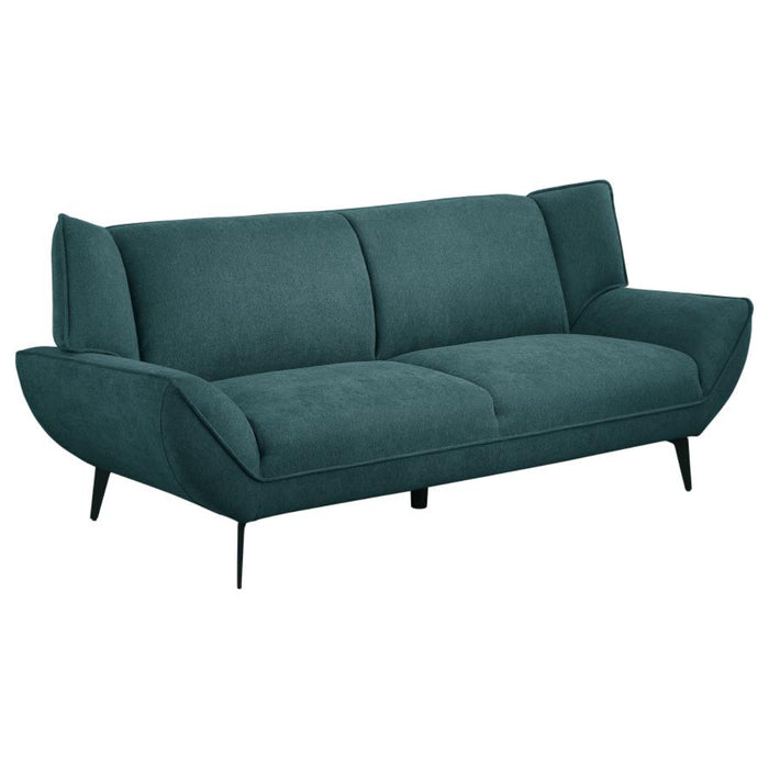 Coaster Acton 3-piece Upholstered Flared Arm Sofa Living Room Set Teal Blue