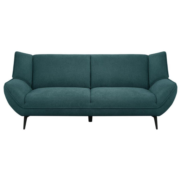 Coaster Acton 3-piece Upholstered Flared Arm Sofa Living Room Set Teal Blue