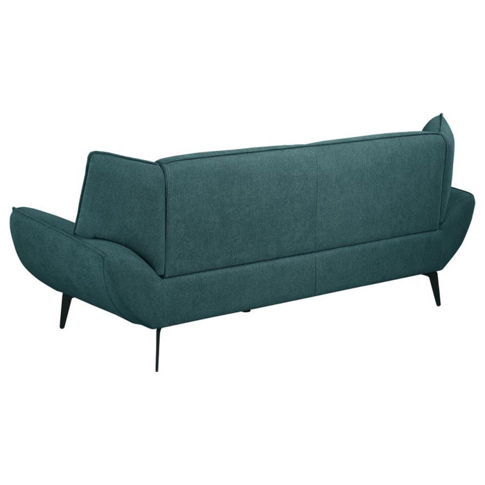 Coaster Acton 3-piece Upholstered Flared Arm Sofa Living Room Set Teal Blue