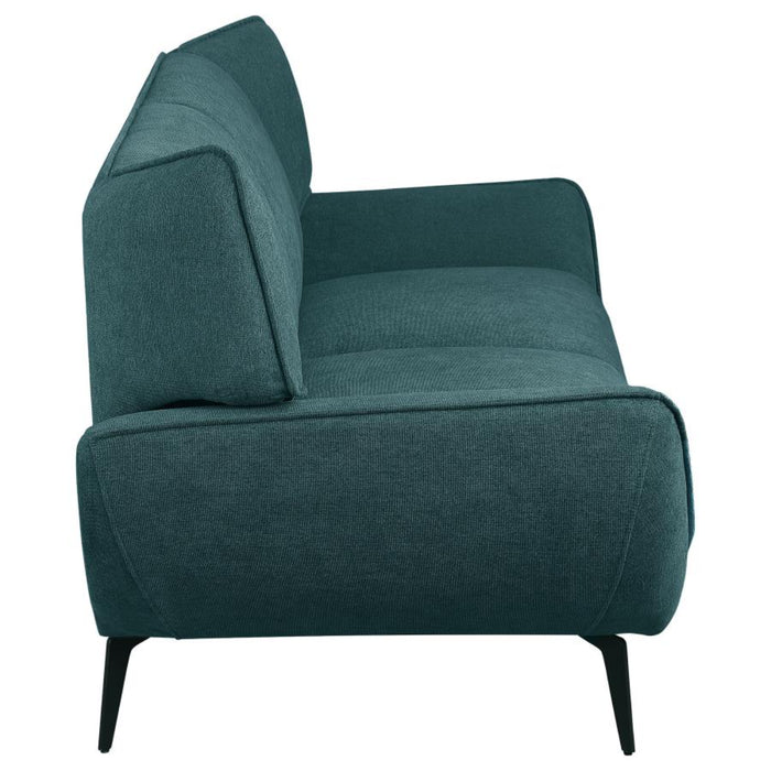 Coaster Acton 3-piece Upholstered Flared Arm Sofa Living Room Set Teal Blue