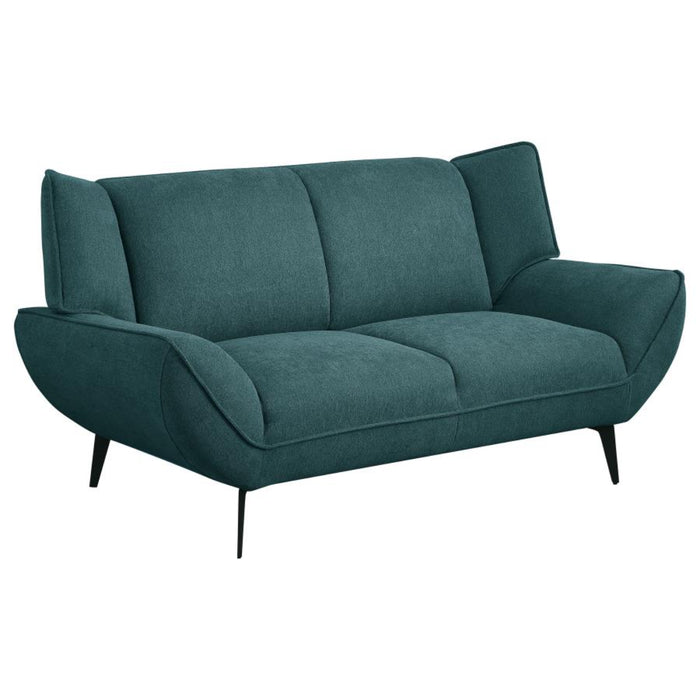 Coaster Acton 3-piece Upholstered Flared Arm Sofa Living Room Set Teal Blue