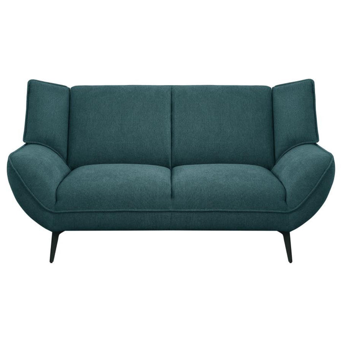 Coaster Acton 3-piece Upholstered Flared Arm Sofa Living Room Set Teal Blue