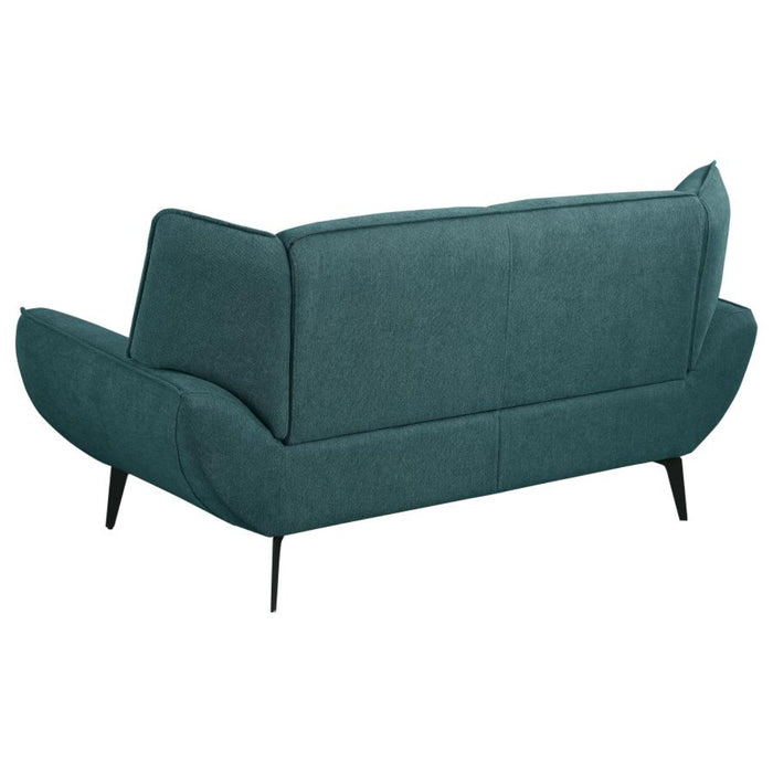 Coaster Acton 3-piece Upholstered Flared Arm Sofa Living Room Set Teal Blue