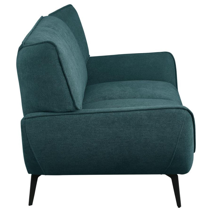 Coaster Acton 3-piece Upholstered Flared Arm Sofa Living Room Set Teal Blue