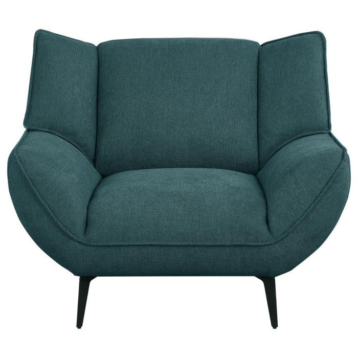 Coaster Acton 3-piece Upholstered Flared Arm Sofa Living Room Set Teal Blue