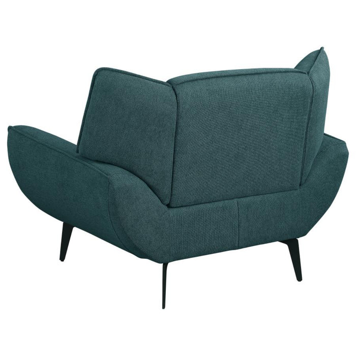 Coaster Acton 3-piece Upholstered Flared Arm Sofa Living Room Set Teal Blue