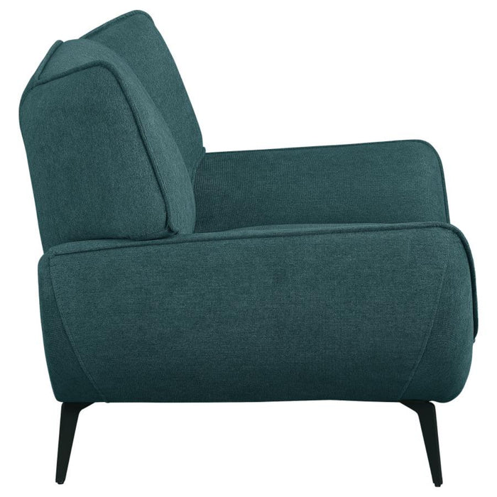 Coaster Acton 3-piece Upholstered Flared Arm Sofa Living Room Set Teal Blue