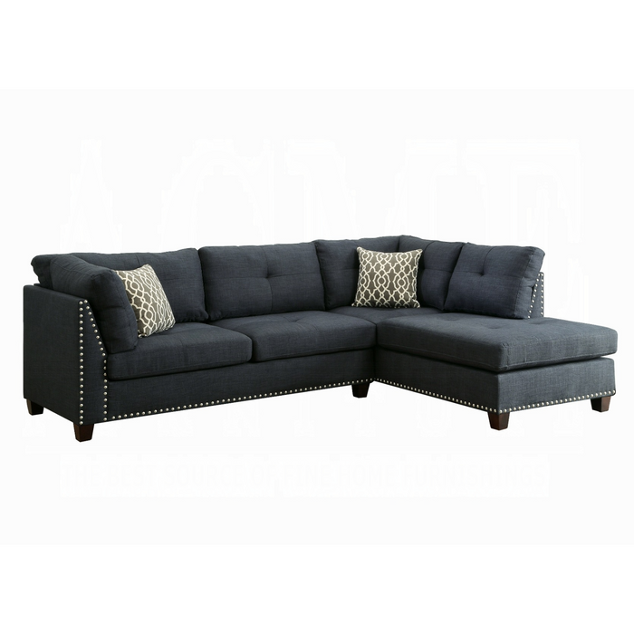 ACME Laurissa Sectional Sofa & Ottoman W/2 Pillows