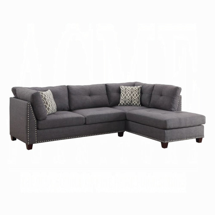 ACME Laurissa Sectional Sofa & Ottoman W/2 Pillows